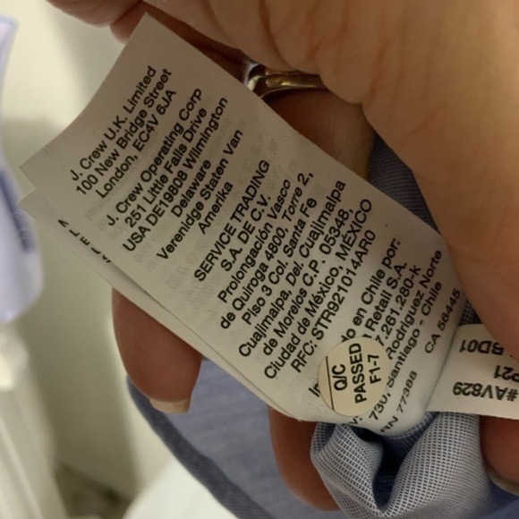 J. Crew re-imagined blue button collared shirt slim XL NWT - Picture 8 of 11